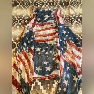 Red white blue flowy tunic